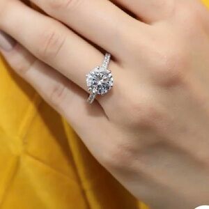Berricle Solitaire 3.8ct CZ Ring in Sterling Silver Size 4.5
